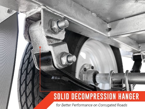 Solid decompression spring hanger suspension close-up